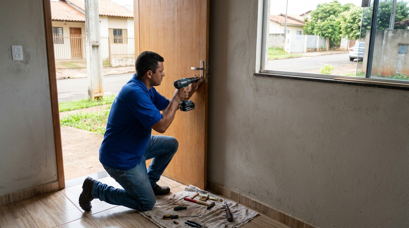 Instalação de Fechadura Residencial profissional na Vila Nova Eldorado, Contagem‑MG